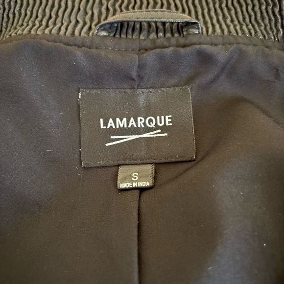 Lamarque Black and Gold Bomber Jacket - Picture 5 of 9